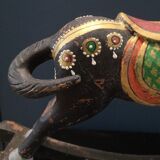 Black horse rocking wood painted old finish