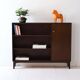 Vintage bookshelf with a door