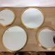 Set de 4 miroirs ronds cerclage doré 29cm