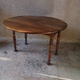 Round solid wood table 4 legs