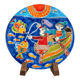 Simone's Plate, fishermen in a boat, hand-painted ceramic 26 cm, Sicily