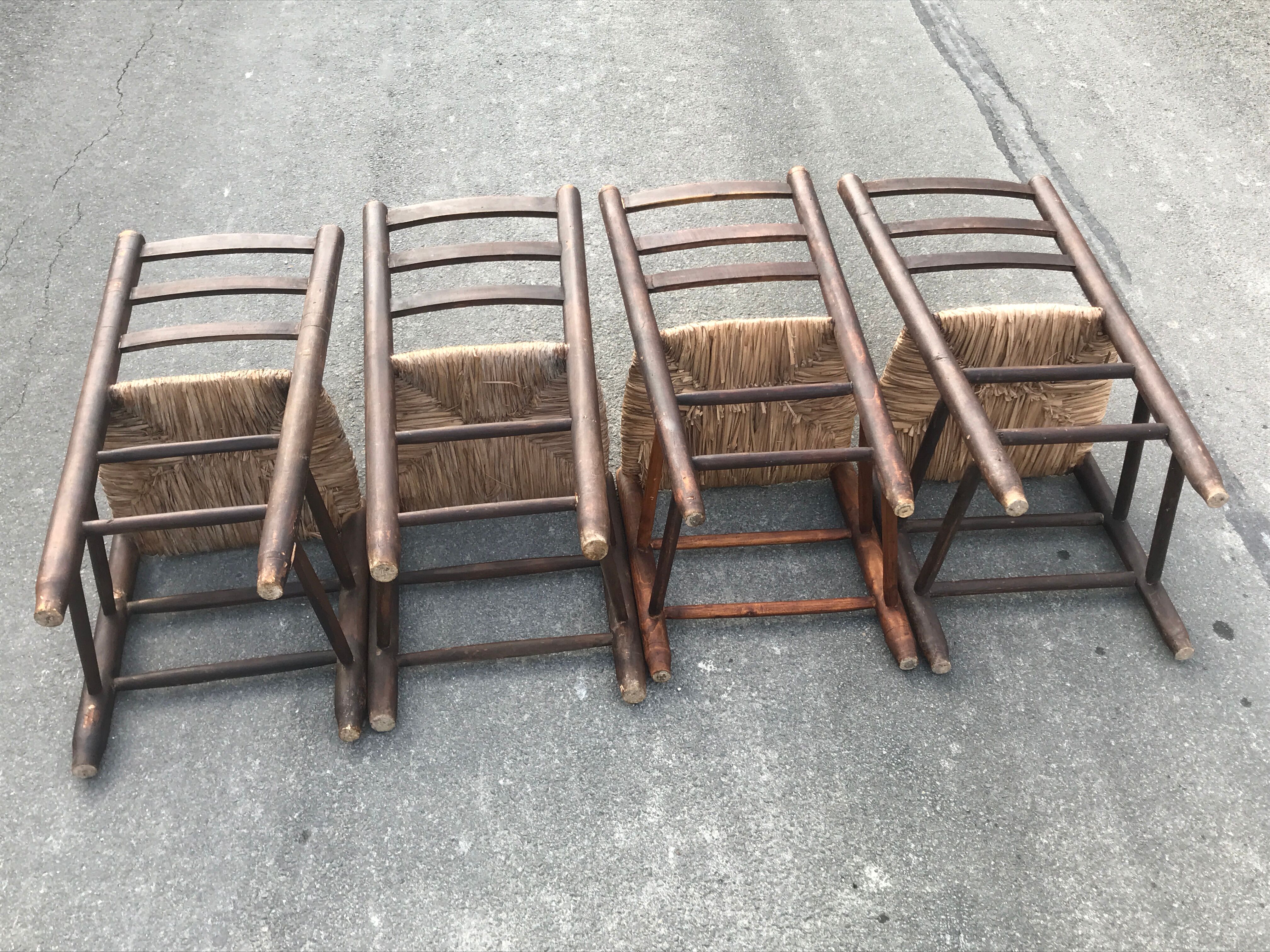 Chaises campagne suisse paille 1950