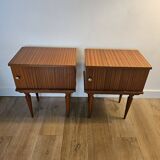 Paire de chevets en bois vintage