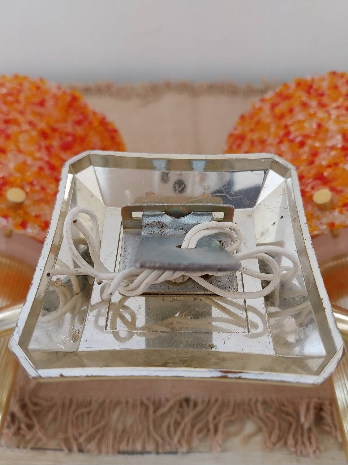 Orange perspex wall light