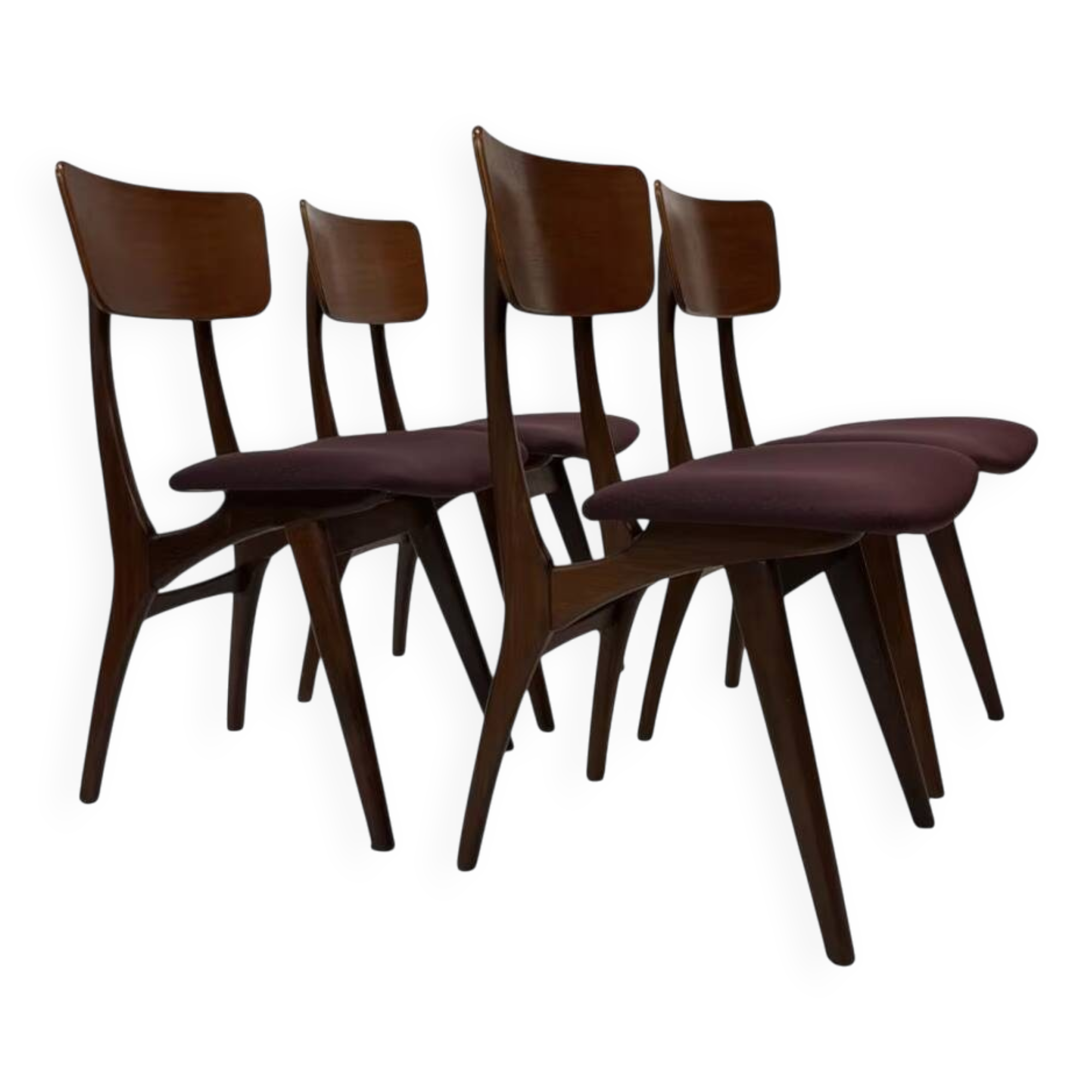 Vintage dining room chairs teak Topform design 60s Louis van Teeffelen