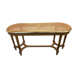 Very beautiful old bench for solid wooden piano with canning in excellent condition