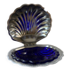 Vintage blue glass shell butter dish from Italy, 1960s