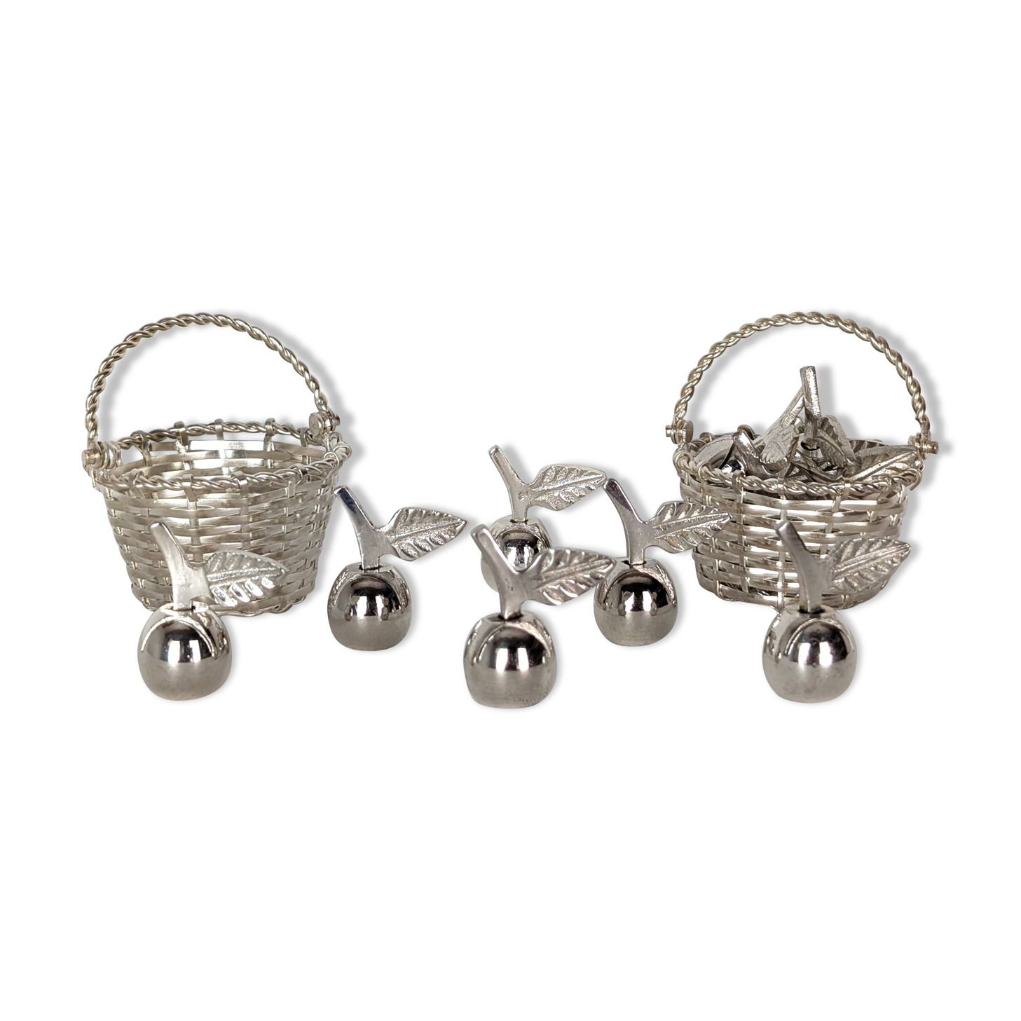 12 silver metal place markers