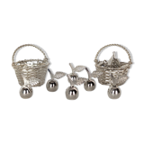 12 silver metal place markers