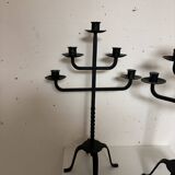 Pair of large iron candlesticks 1950