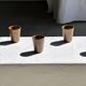 Lot de 5 tasses/mugs vintage en grès émaillé brun miel Grès Village H9 D8