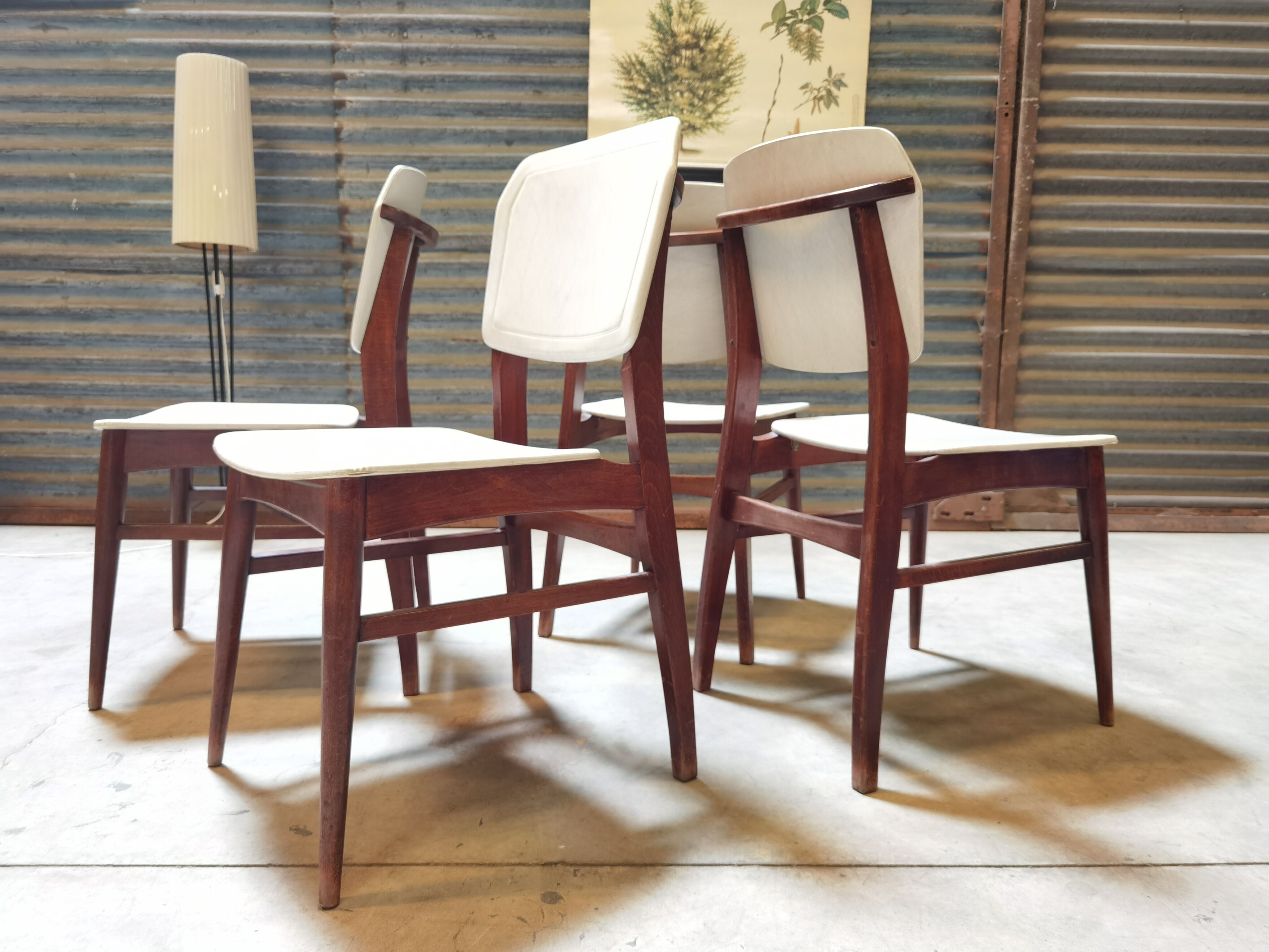 Lot de 4 chaises allemande Kondor Möbelwerk 1960