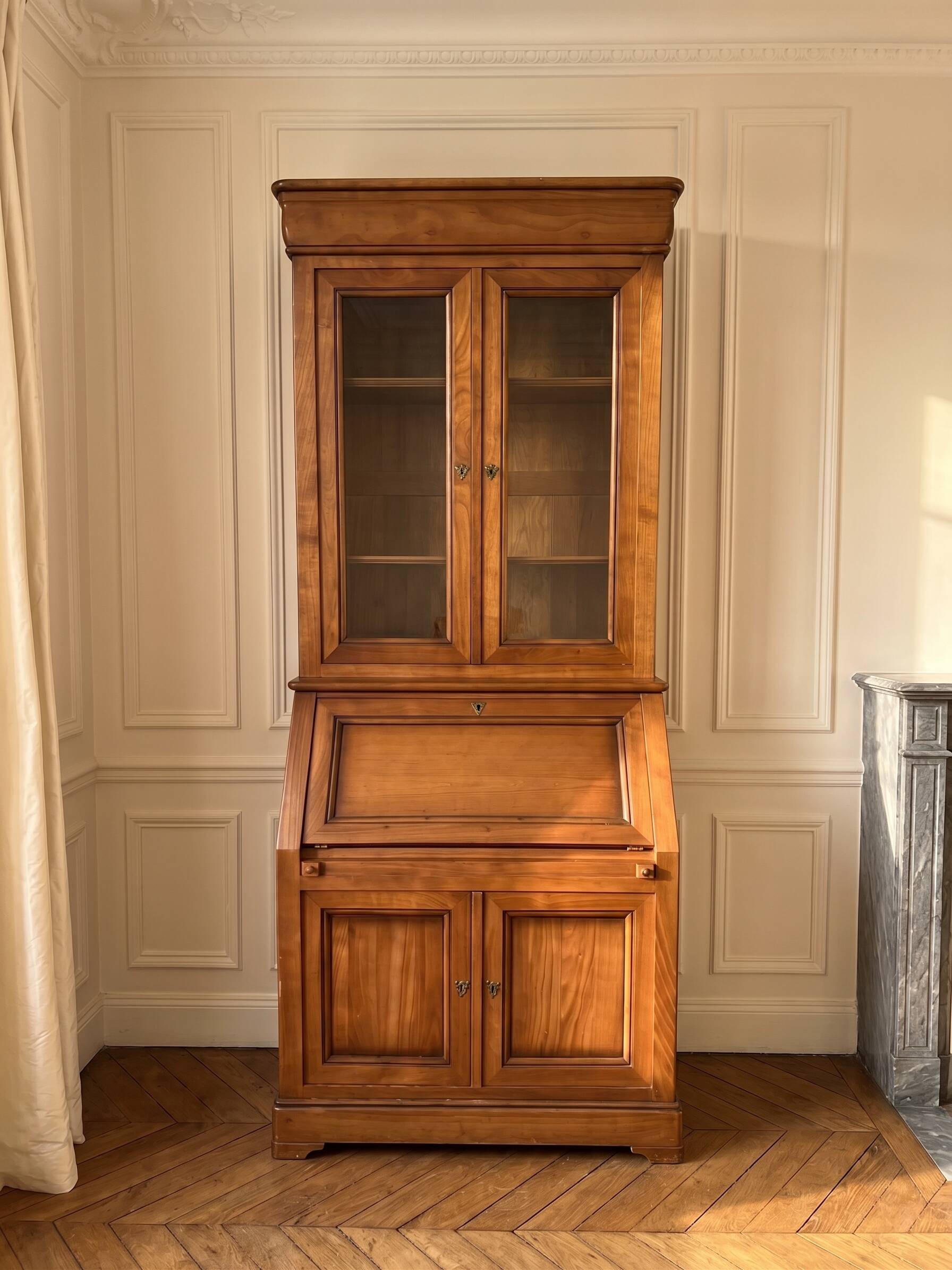 Secrétaire bibliothèque en bois massif