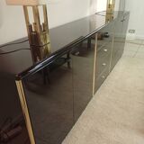Black lacquered and brass design 70/80