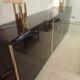 Black lacquered and brass design 70/80