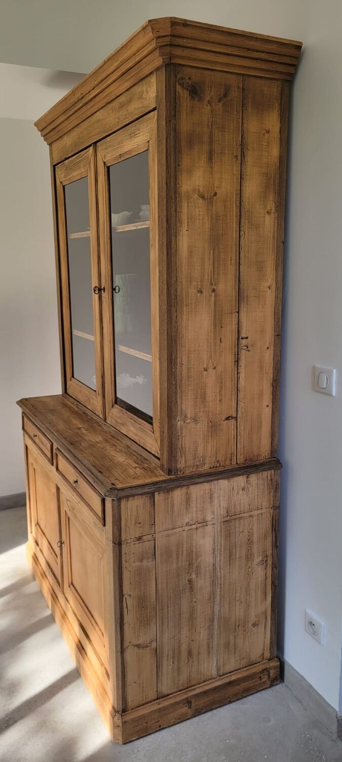 Sideboard curiosity cabinet made of solid antique wood