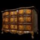 Crossbow commode from the Louis XV period in noble wood marquetry, 18th century.