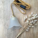 Pair of tulip lamps frosted glass