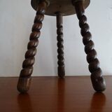 Vintage turned wood tripod stool
