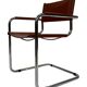 Set of 4 Bauhaus cantilever chairs cognac leather and chrome Design