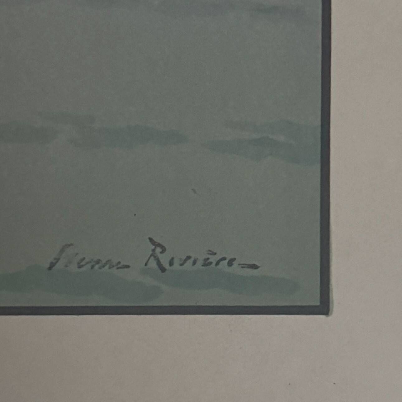 Lithograph by Henri Rivière The Beautiful Land of Brittany - Mist at Sea