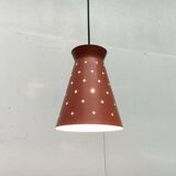 Perforated metal pendant light, mid-century design, 1960s.