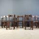 Vintage brutalist dining chairs set of 11 - 1960s