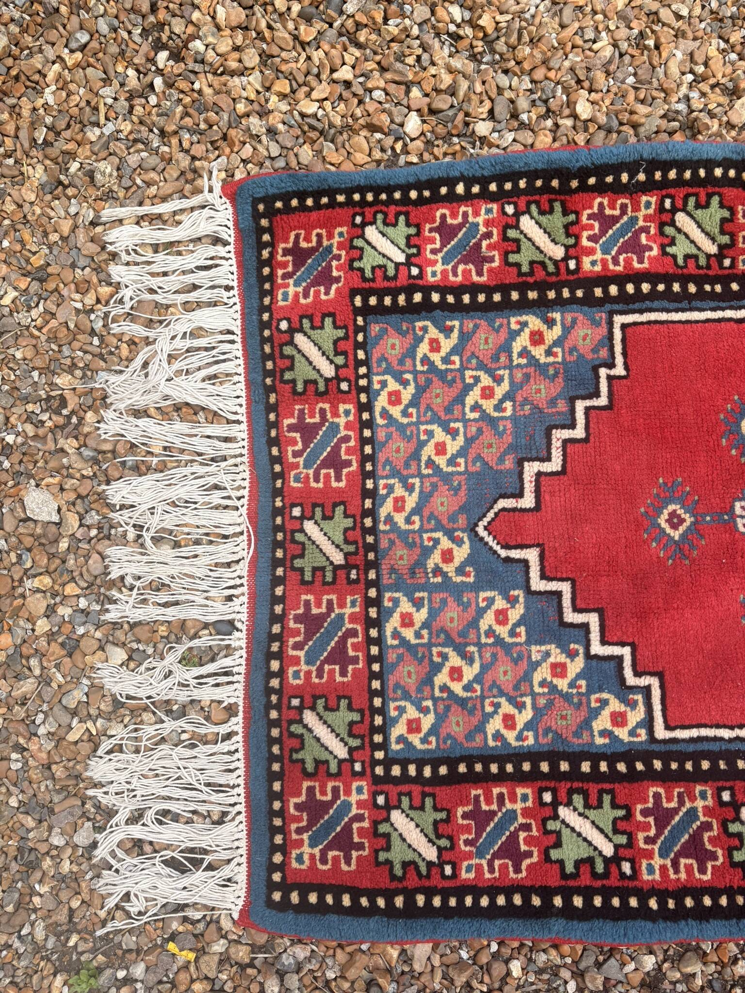 Vintage Oriental Handwoven Caucasian Shirvan Rug 82x130cm