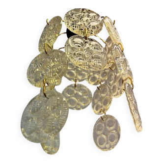 Design brass and glass pendant / chandelier by Zelezny Brod, 1970s