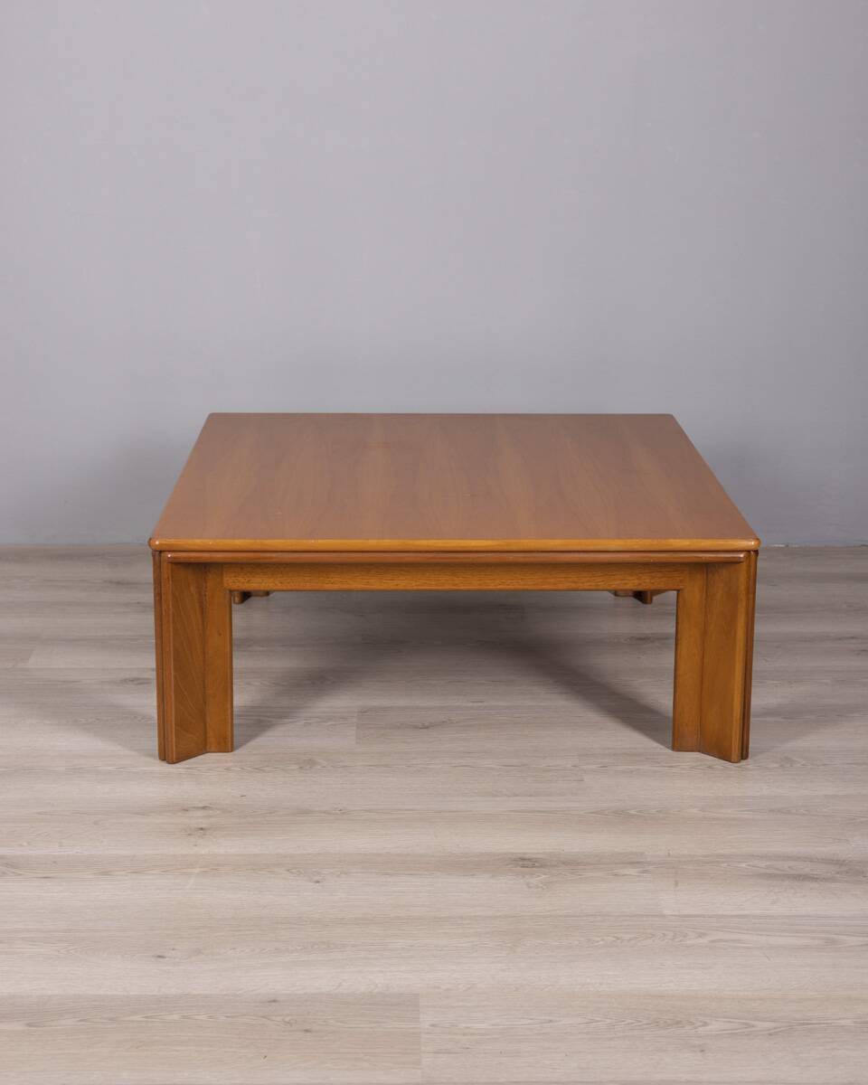 Vintage 1970s "Mou" wooden coffee table designed by Afra & Tobia Scarpa