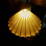 Vintage cocoon mahogany table lamp attributed to achille castiglioni 1960