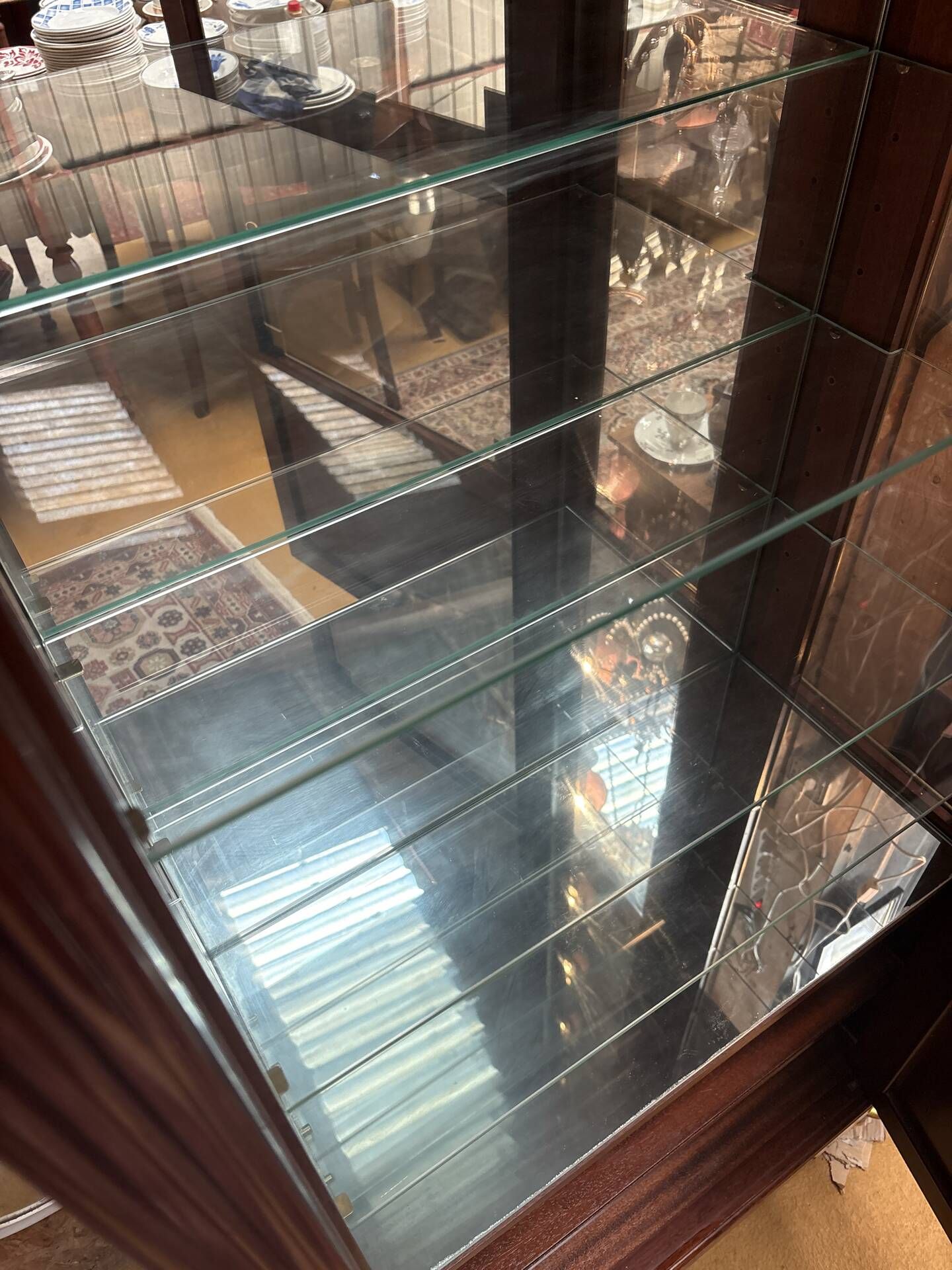 Neoclassical display cabinet by Maurice Hirsch – mahogany, brass and glass