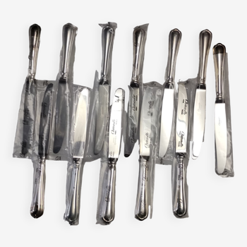 lot de 12 couteaux de table en métal argenté de Christofle modèle "Spatours"