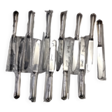 set of 12 silver metal table knives from Christofle model "Spatours"
