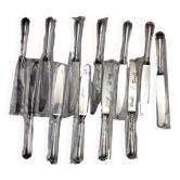set of 12 silver metal table knives from Christofle model "Spatours"
