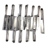 lot de 12 couteaux de table en métal argenté de Christofle modèle "Spatours"