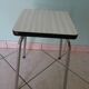 White formica stool with gray zebras from the 60s