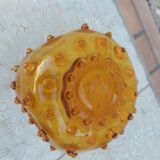 Vase herisson , vintage amber color