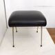 Footrest / stool 1960s with tapered gold legs & faux leather seat