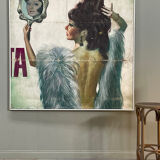Painted canvas The lady in the mirror