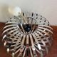 Arditi Italy saucer pendant light from the 80s with metal strips