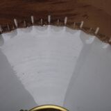 White toothed opaline hanging lamp