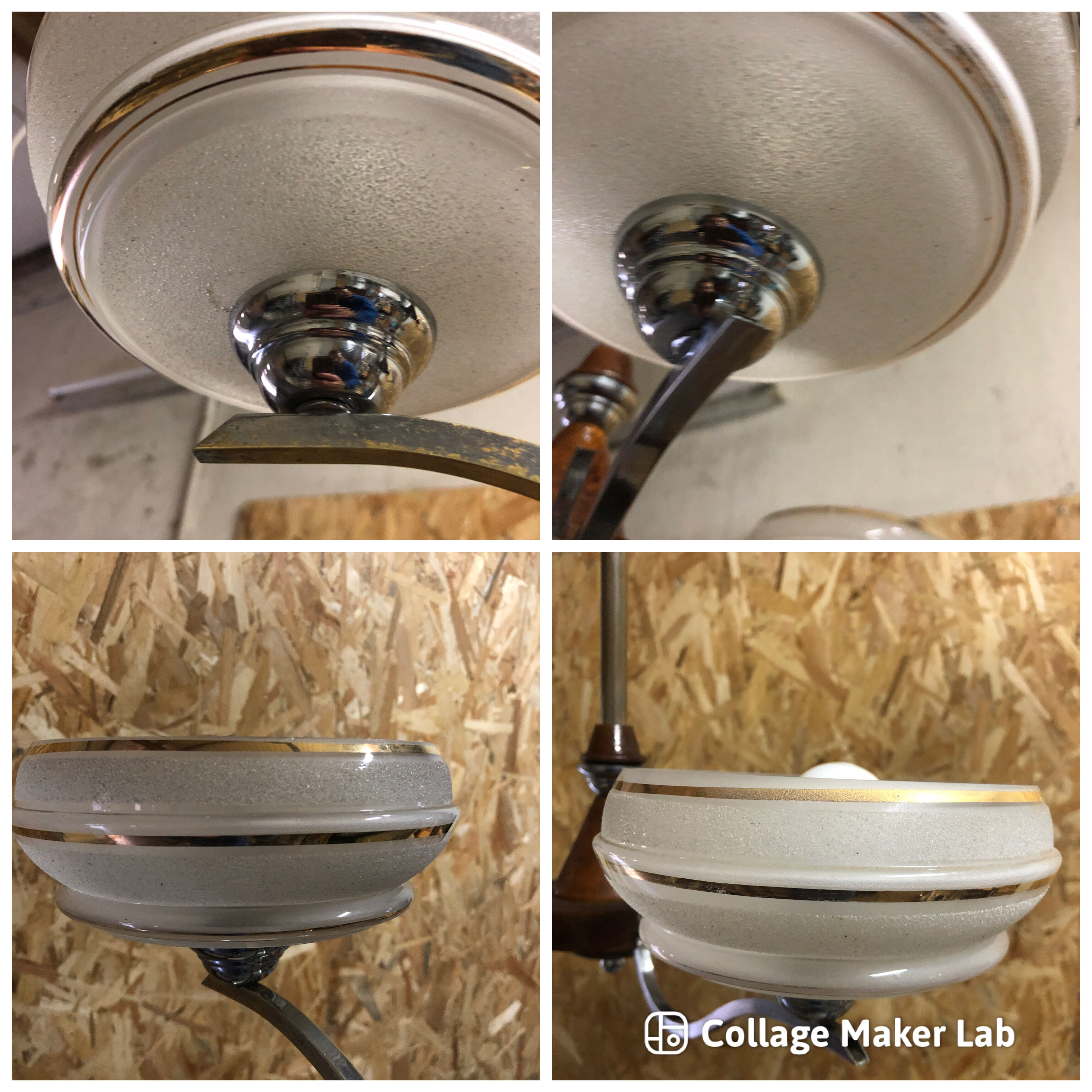 Chandelier 3 burners glass of Clichy