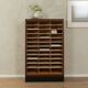 Tambour cabinet from the 1950s, dark stained oak veneer