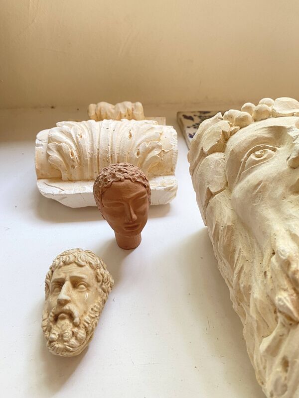 Mini Tête sculptée tête cuite