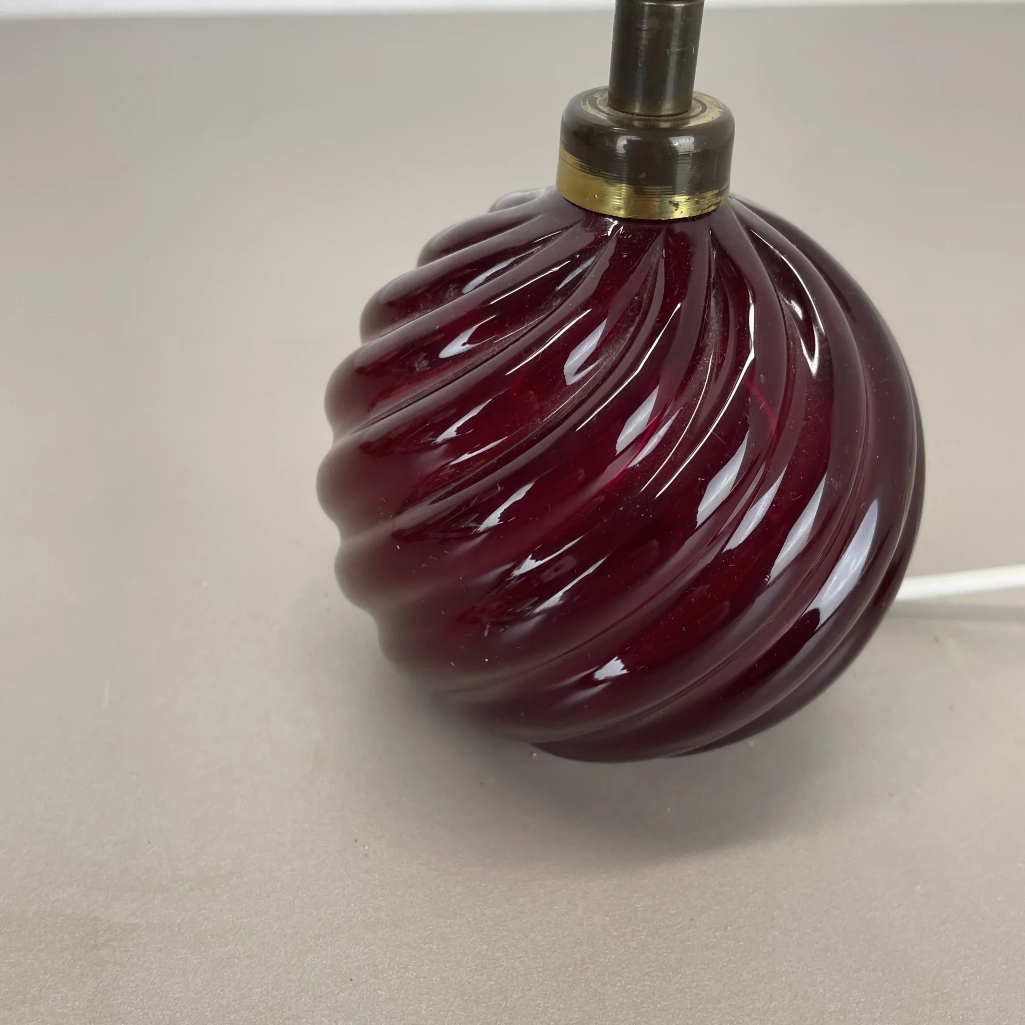 Unique Table Lamp Base made of Murano Glass with Red Ball, Barovier & Toso (attributed), Italy, 1960s