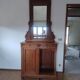 Antique Toilet with Carved Solid Wood Mirror, Late 19th Century, Eclectic