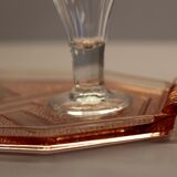 Plateau art-déco verre rose