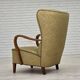 1960s, Danish armchair, light green furniture velour, beech wood.