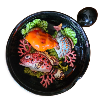 Vallauris pan in majolica slip